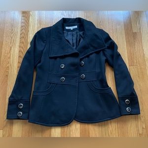 Black Hip Length Peacoat